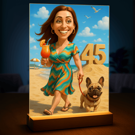 Portret z okazji 45 urodzin - druk na szkle, portret z Twojego zdjęcia