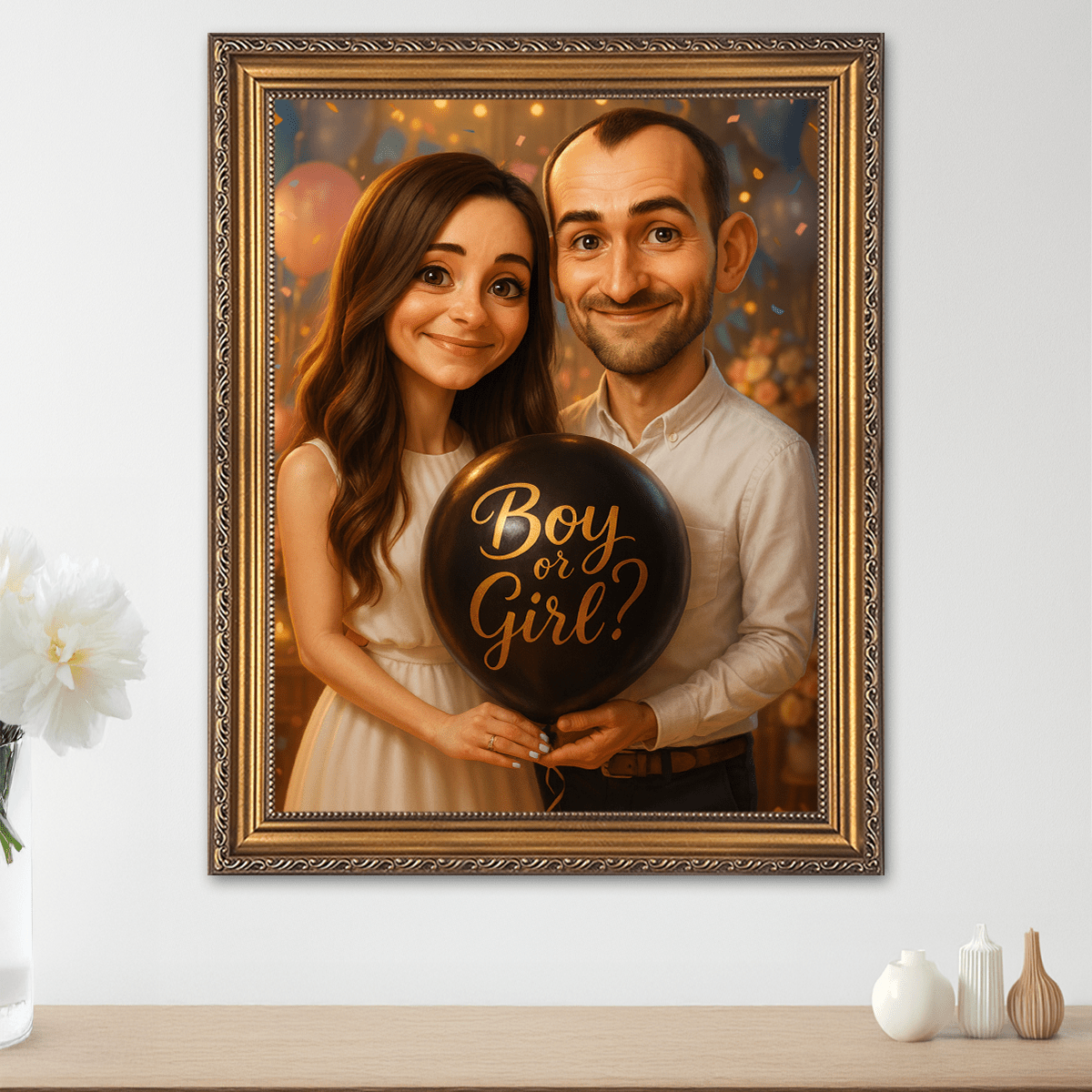 Image of Portret z okazji Baby Shower - obraz na płótnie z Twojego zdjęcia - Wymaluj Prezent