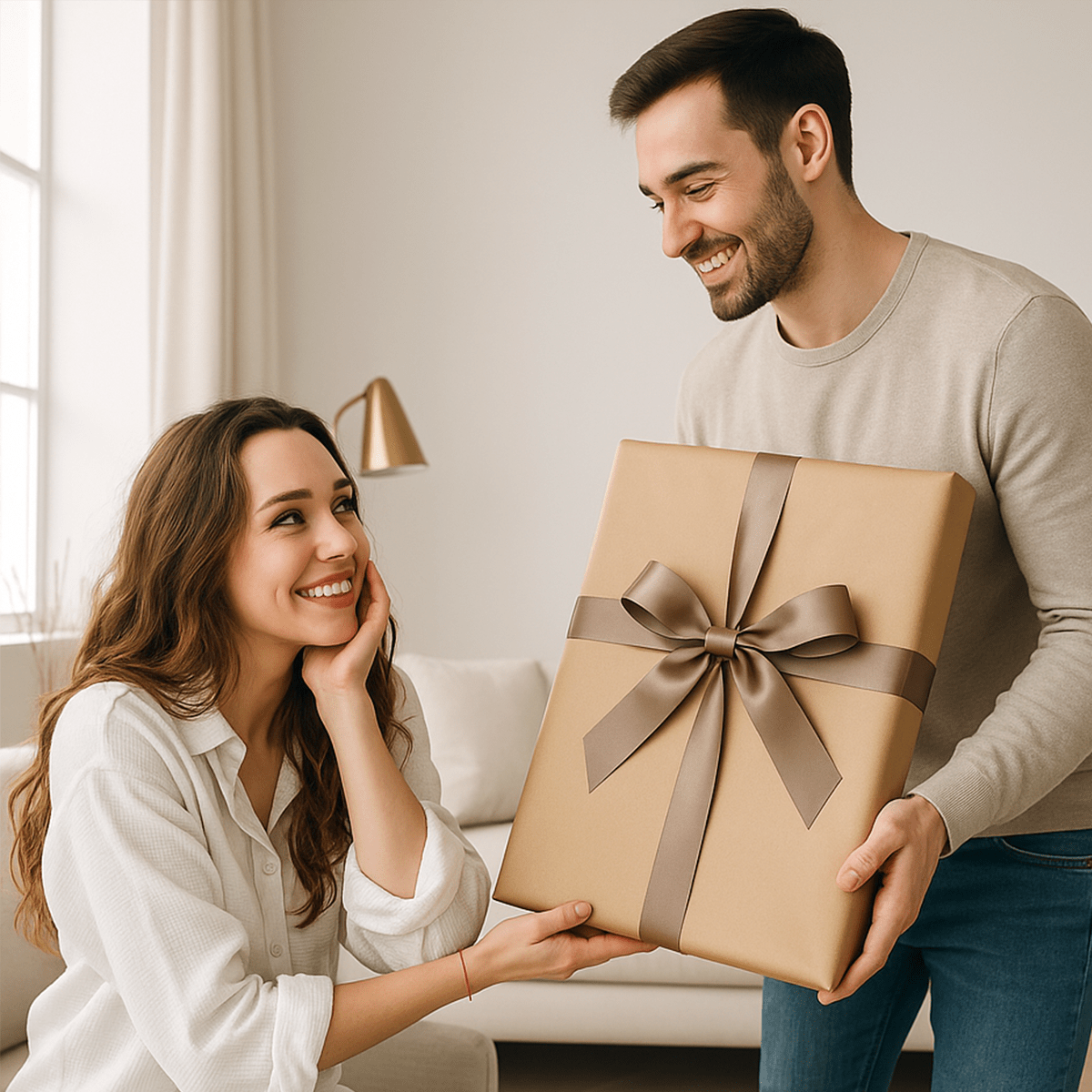 Portret z piwoniami - obraz na płótnie z Twojego zdjęcia - Wymaluj Prezent