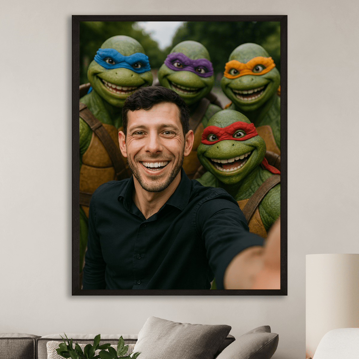 Portret z żółwiami - plakat z Twojego zdjęcia - Wymaluj Prezent