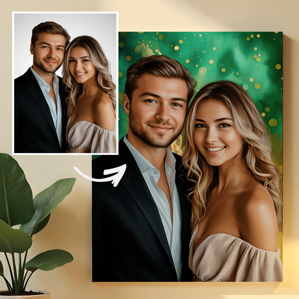 Image of Portret zakochanych - obraz na płótnie z Twojego zdjęcia - Wymaluj Prezent