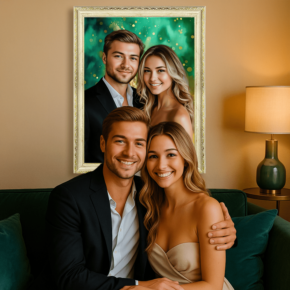 Portret zakochanych - obraz na płótnie z Twojego zdjęcia - Wymaluj Prezent