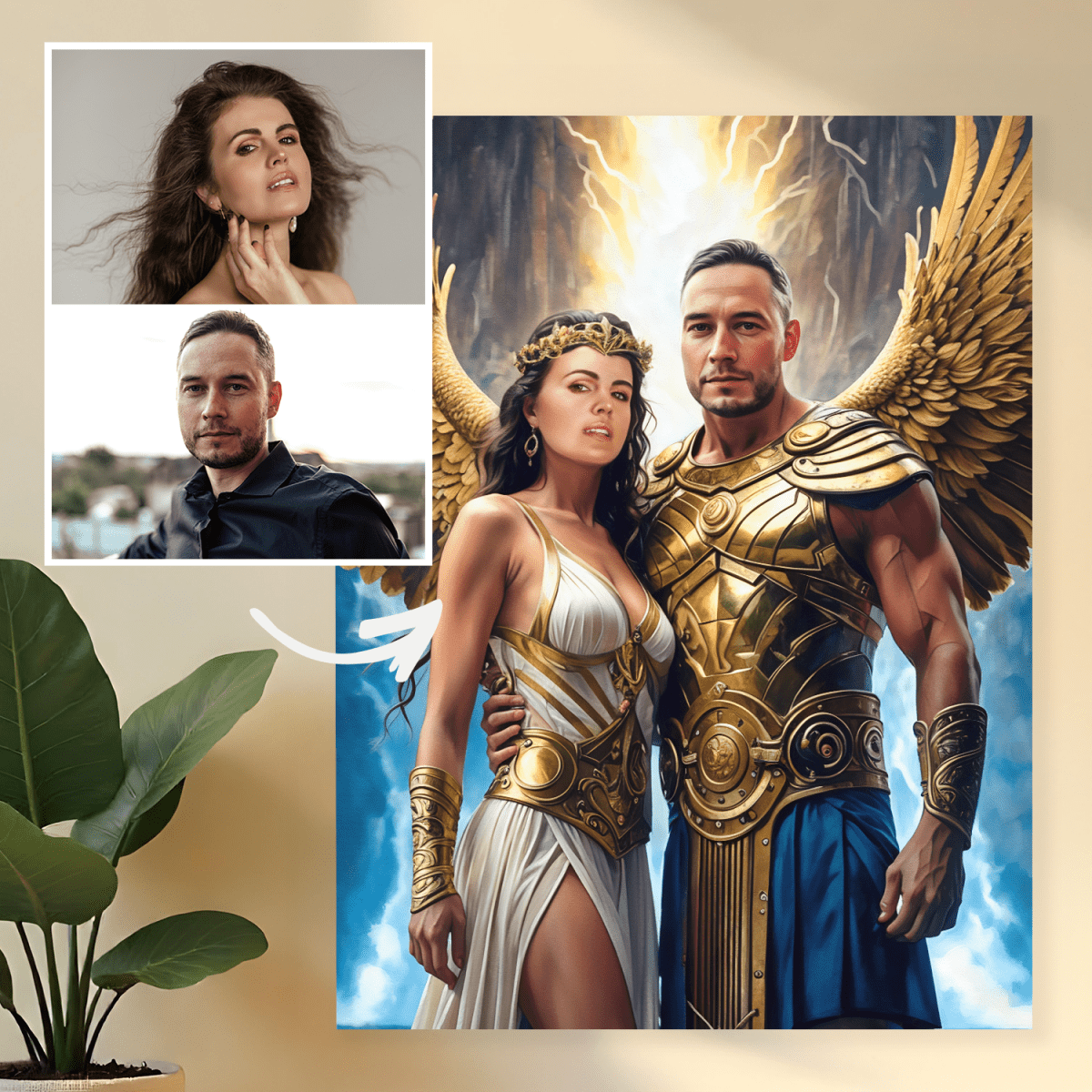 Portret Zeusa i Hery - obraz na płótnie z Twojego zdjęcia - Wymaluj Prezent