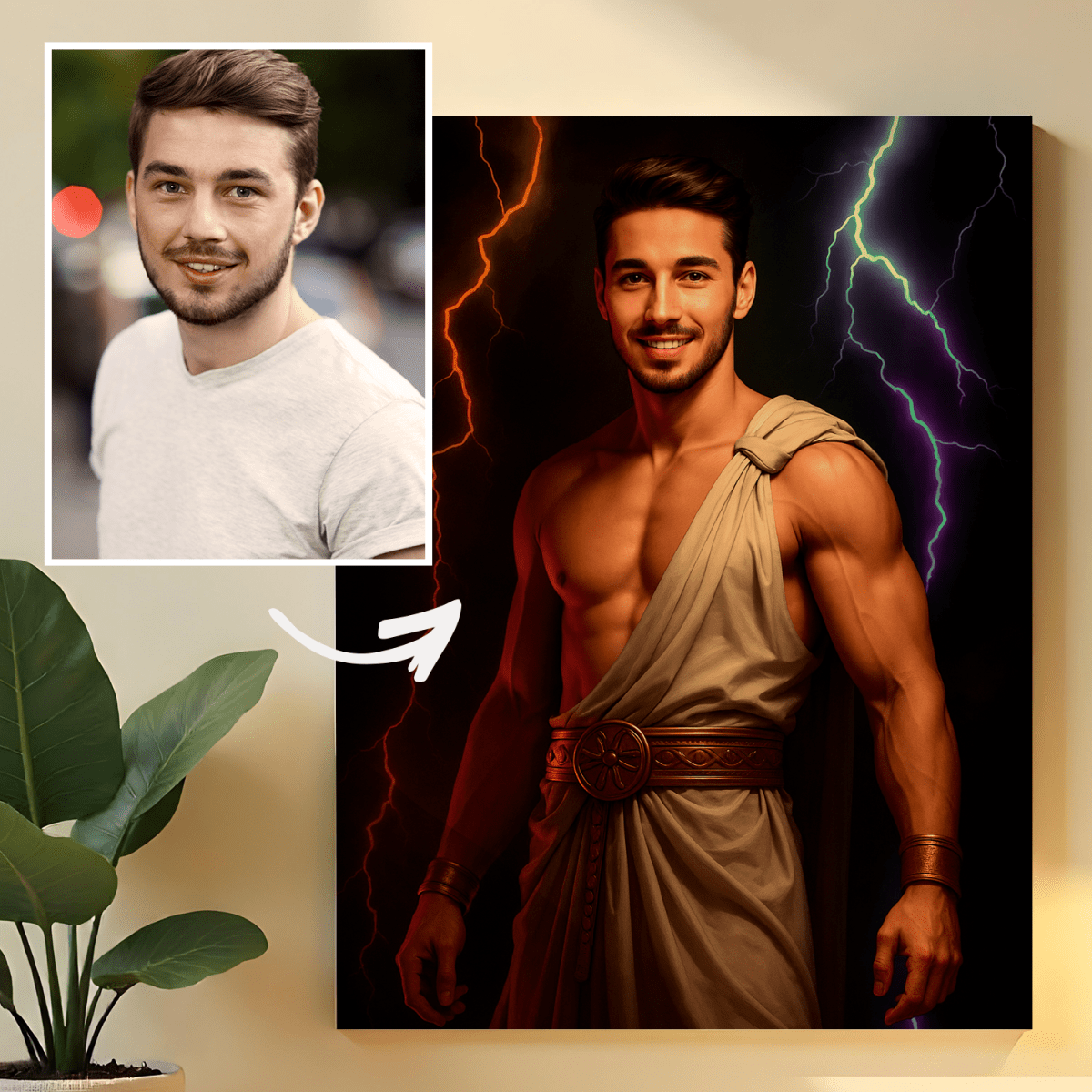 Portret Zeusa - obraz na płótnie z Twojego zdjęcia - Wymaluj Prezent