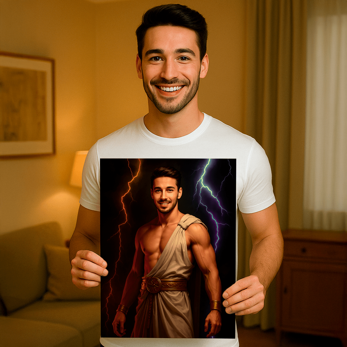 Image of Portret Zeusa - obraz na płótnie z Twojego zdjęcia - Wymaluj Prezent