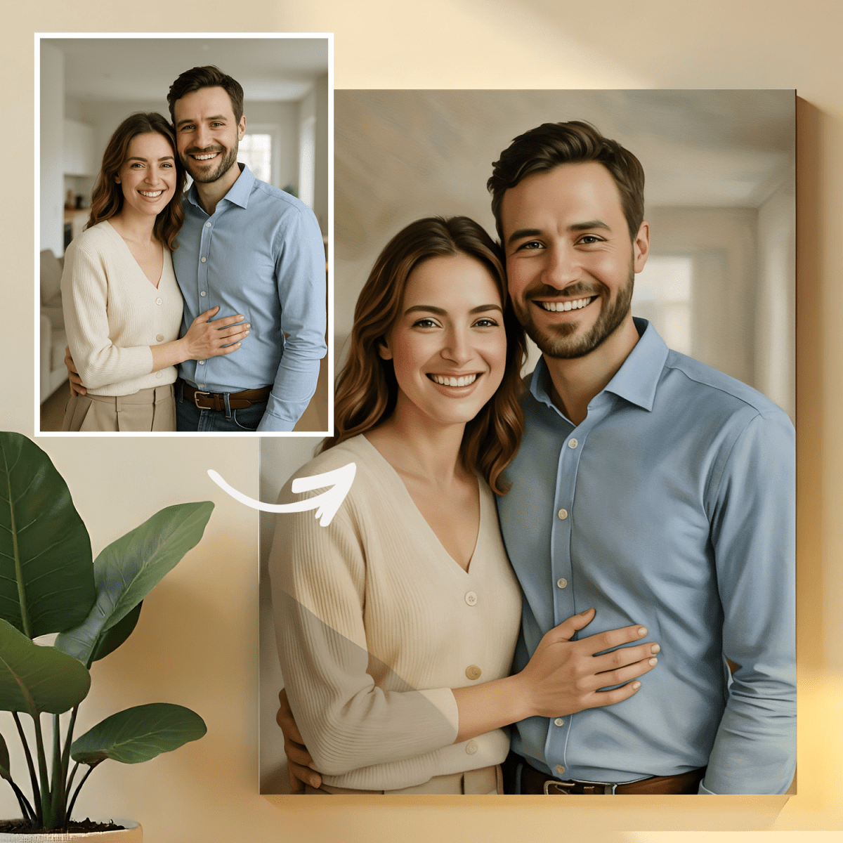 Image of Portret żony i męża - obraz na płótnie z Twojego zdjęcia - Wymaluj Prezent