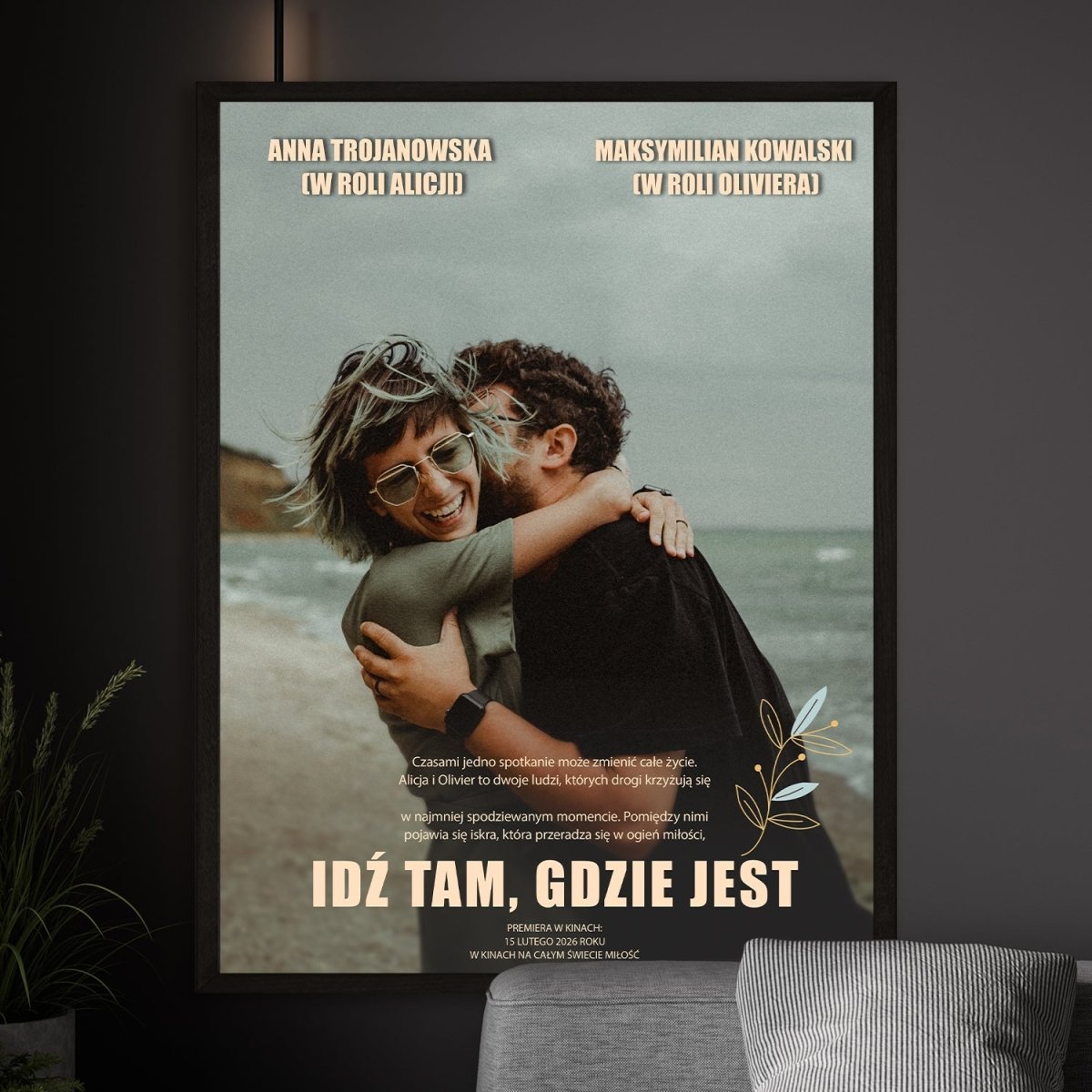 Image of Premiera kinowa pary - plakat z Twojego zdjęcia - Wymaluj Prezent