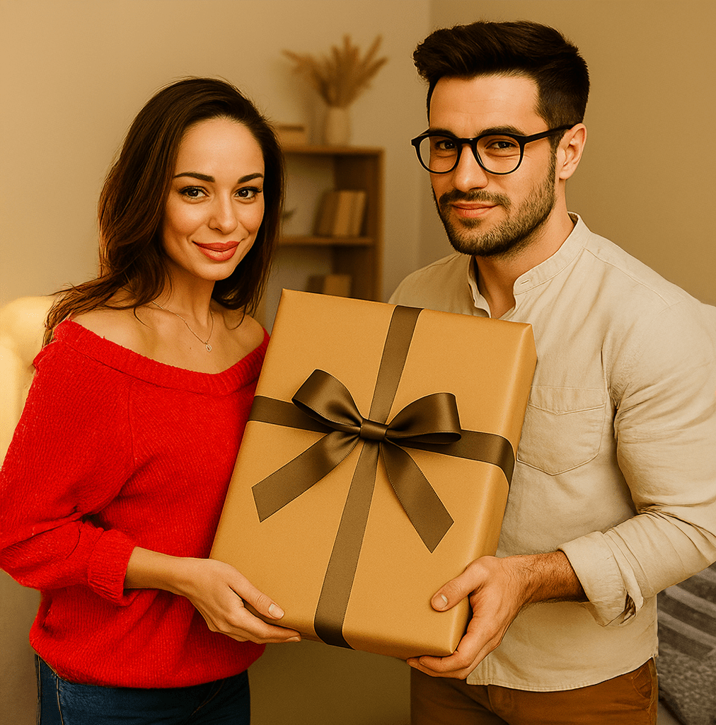 Image of Razem najlepiej karykatura - obraz na płótnie z Twojego zdjęcia - Wymaluj Prezent