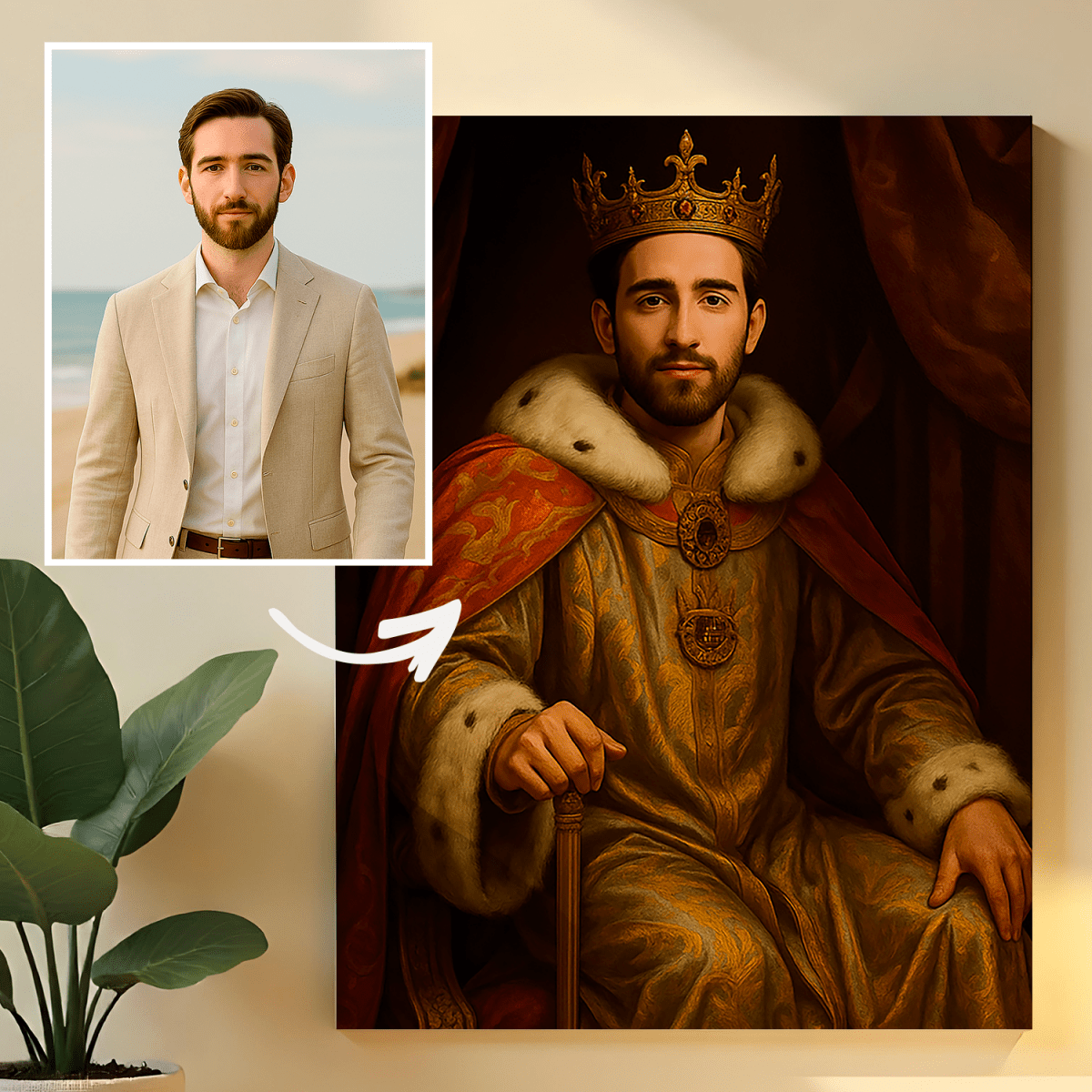 Image of Renesansowy portret władcy - obraz na płótnie z Twojego zdjęcia - Wymaluj Prezent