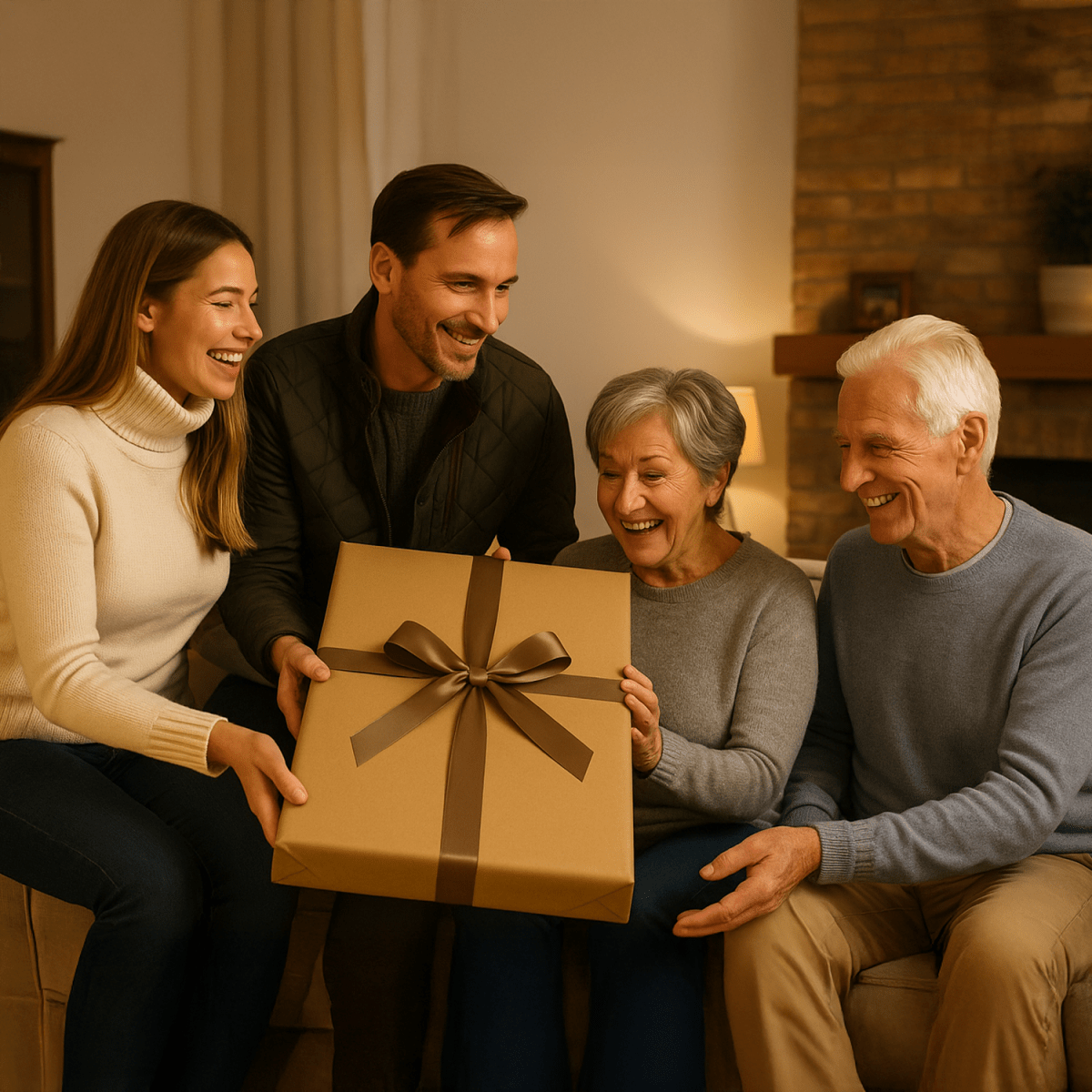 Image of Rodzinny portret w stylu karykatury - obraz na płótnie z Twojego zdjęcia - Wymaluj Prezent