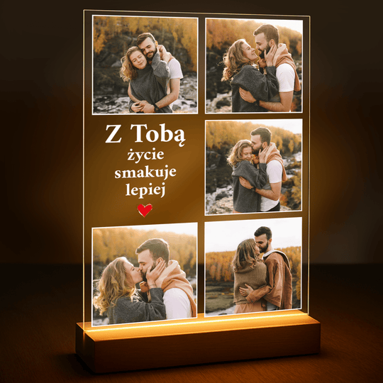 Romantyczny kolaż pary - druk na szkle z Twojego zdjęcia