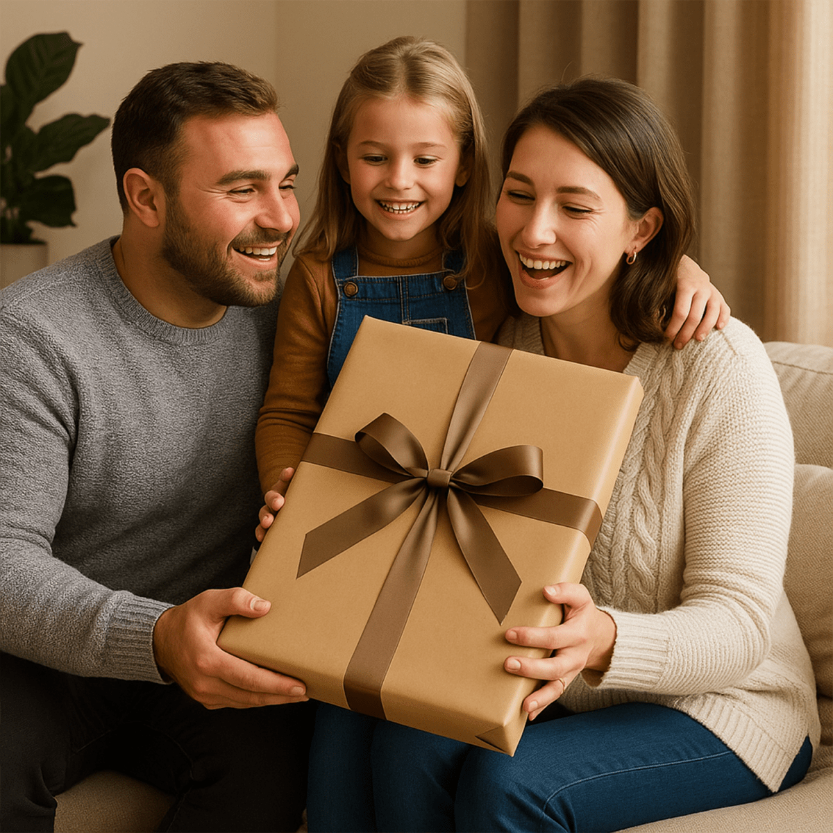 Image of Rysunkowy portret rodziny - obraz na płótnie z Twojego zdjęcia - Wymaluj Prezent