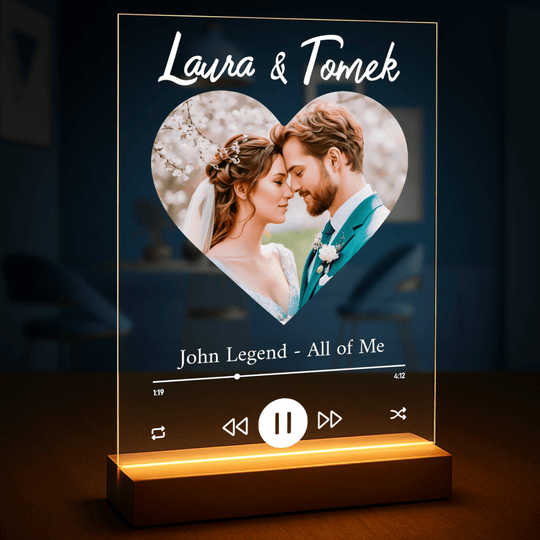 Spotify serce - druk na szkle, portret z Twojego zdjęcia