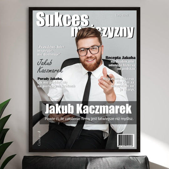 Sukces mężczyzny okładka - plakat z Twojego zdjęcia