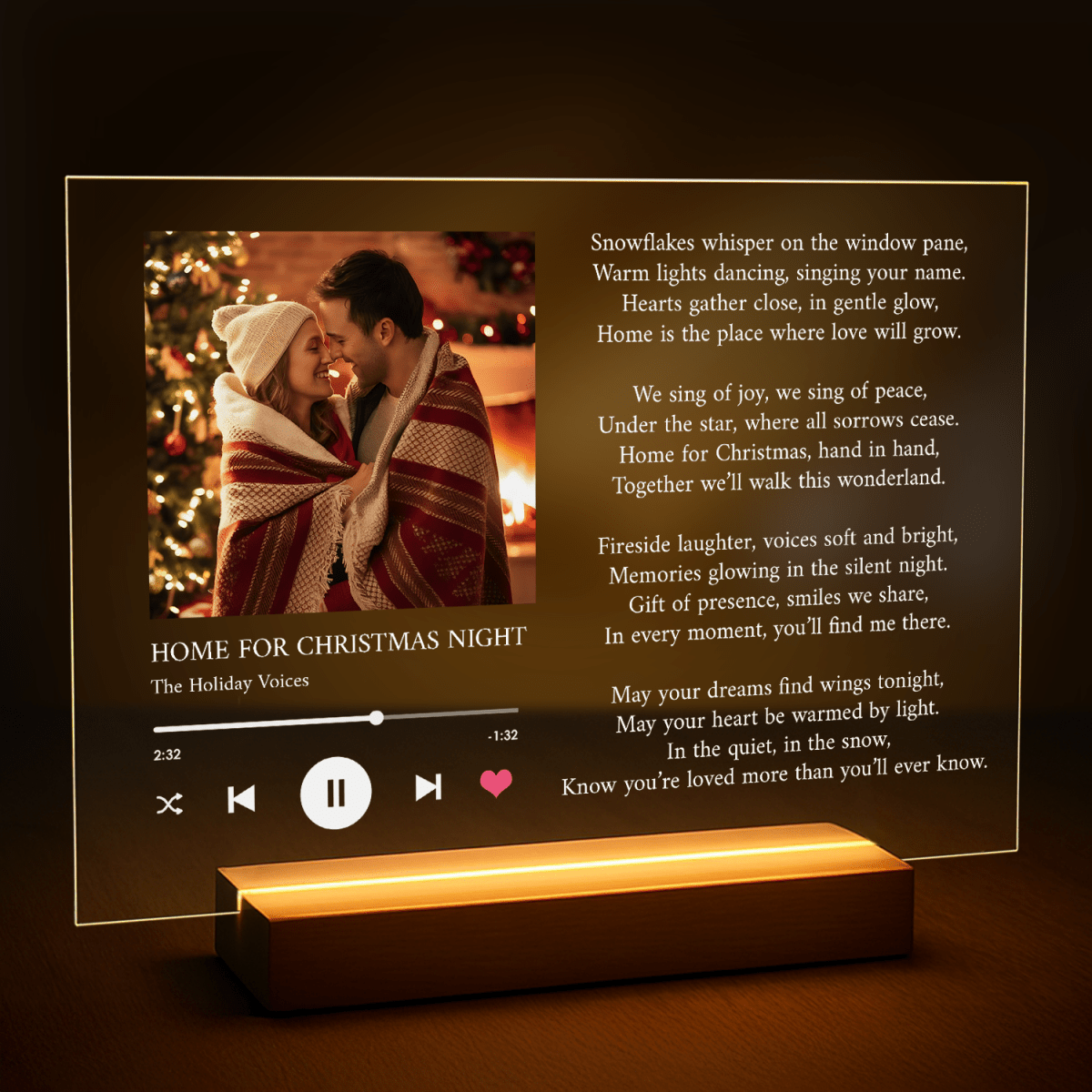 Image of Świąteczna piosenka + zdjęcie - druk na szkle z Twojego zdjęcia - Wymaluj Prezent