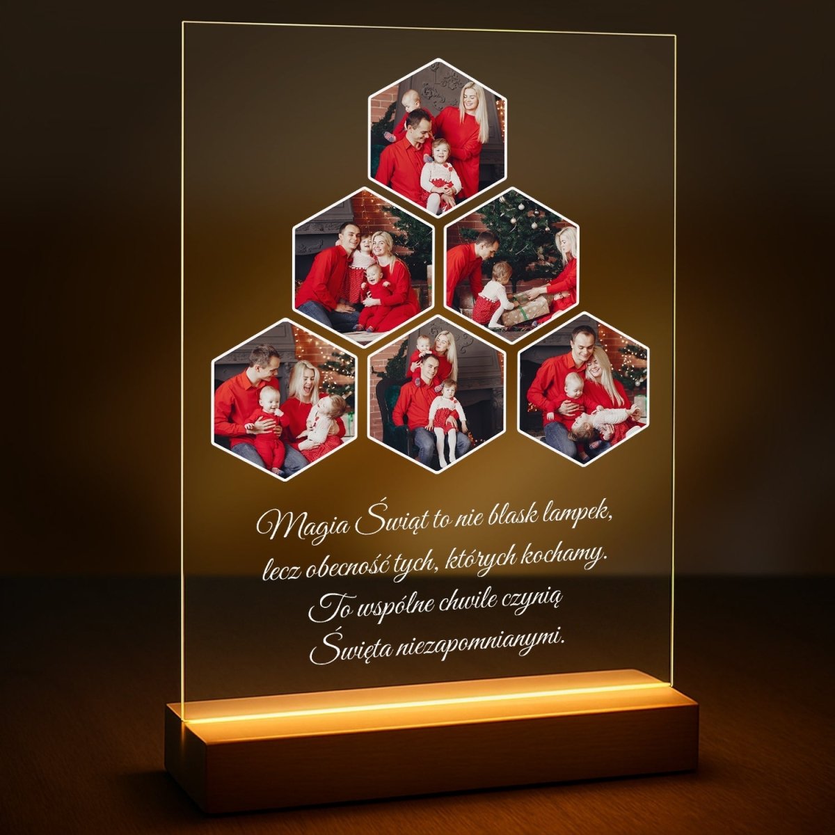 Świąteczny kolaż dla pary - druk na szkle z Twojego zdjęcia - Wymaluj Prezent