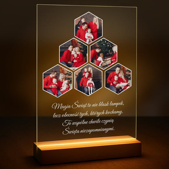 Świąteczny kolaż dla pary - druk na szkle z Twojego zdjęcia