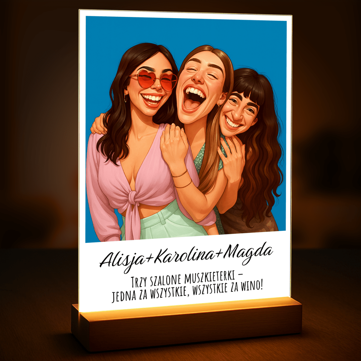 Image of Szalone przyjaciółki - druk na szkle, portret z Twojego zdjęcia - Wymaluj Prezent