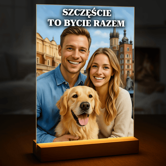 Szczęście to bycie razem - druk na szkle, portret z Twojego zdjęcia