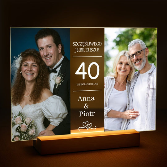 Szczęśliwe 40 lat razem - druk na szkle z Twojego zdjęcia