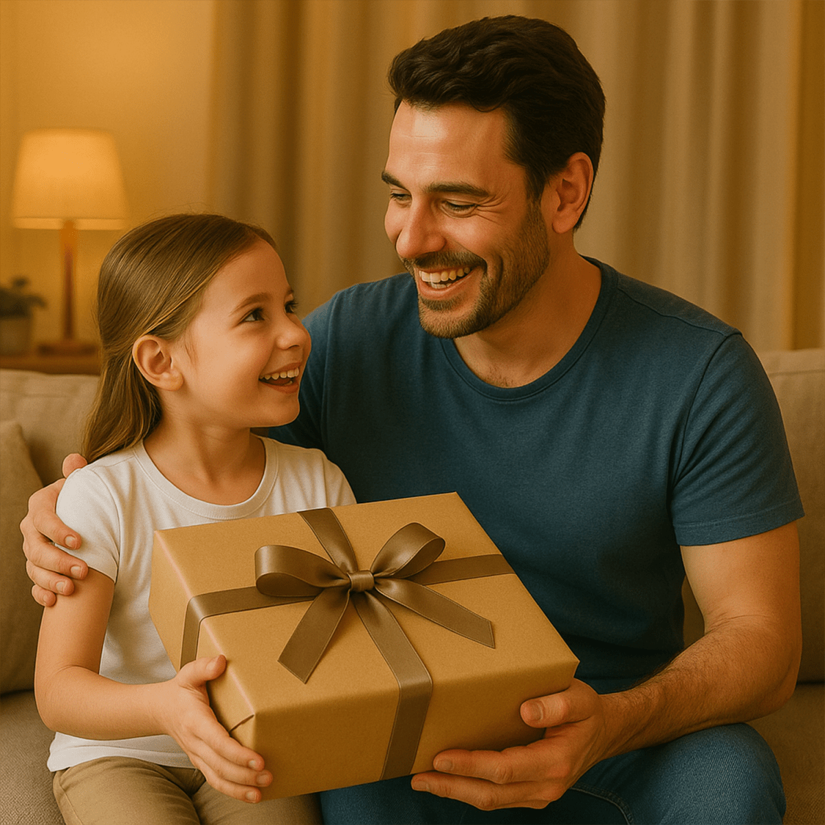 Image of Tata i córka - druk na szkle, portret z Twojego zdjęcia - Wymaluj Prezent