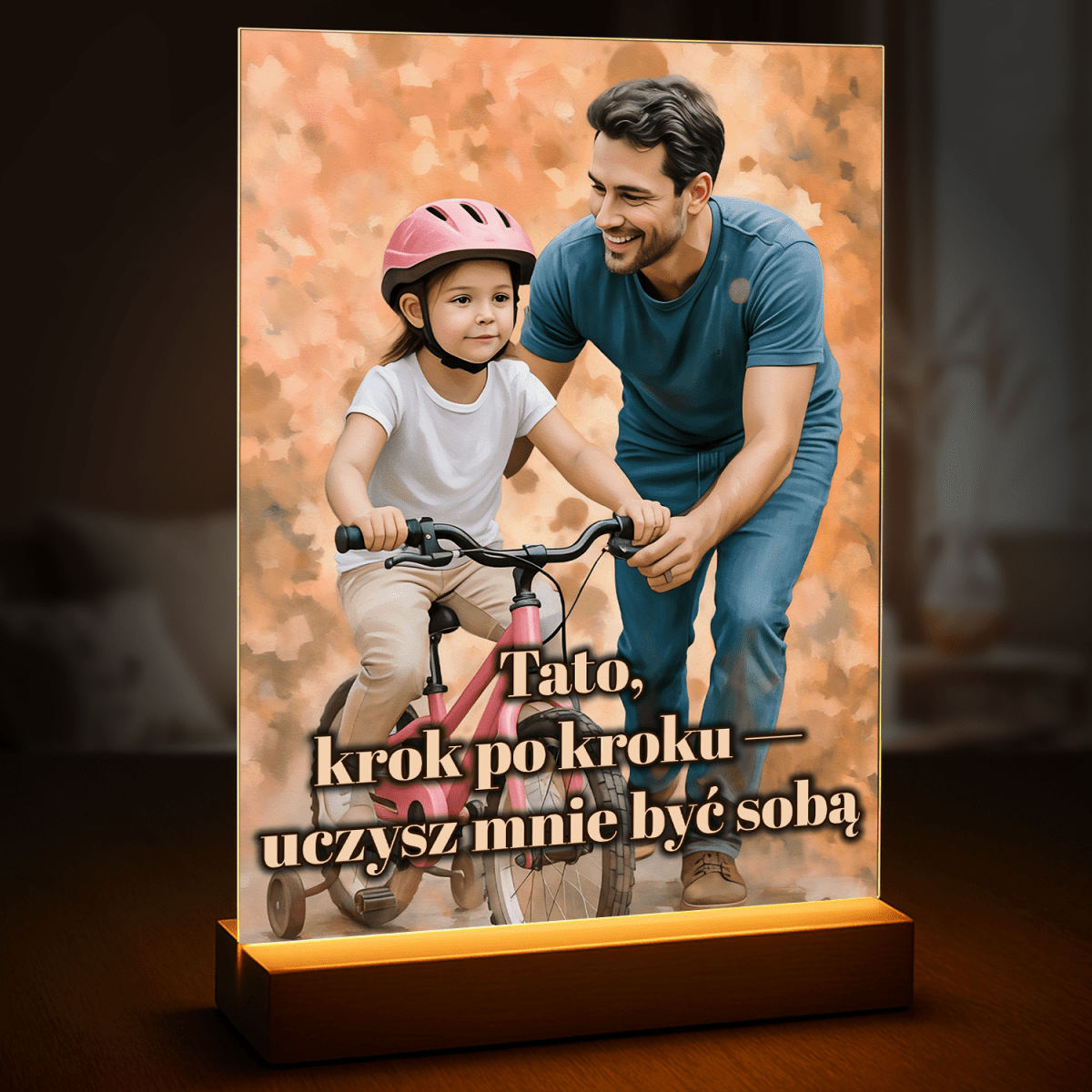 Tata i córka - druk na szkle, portret z Twojego zdjęcia - Wymaluj Prezent