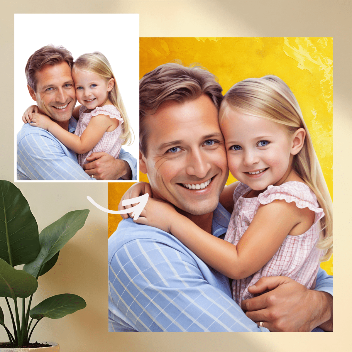 Tata i córka - obraz na płótnie z Twojego zdjęcia - Wymaluj Prezent