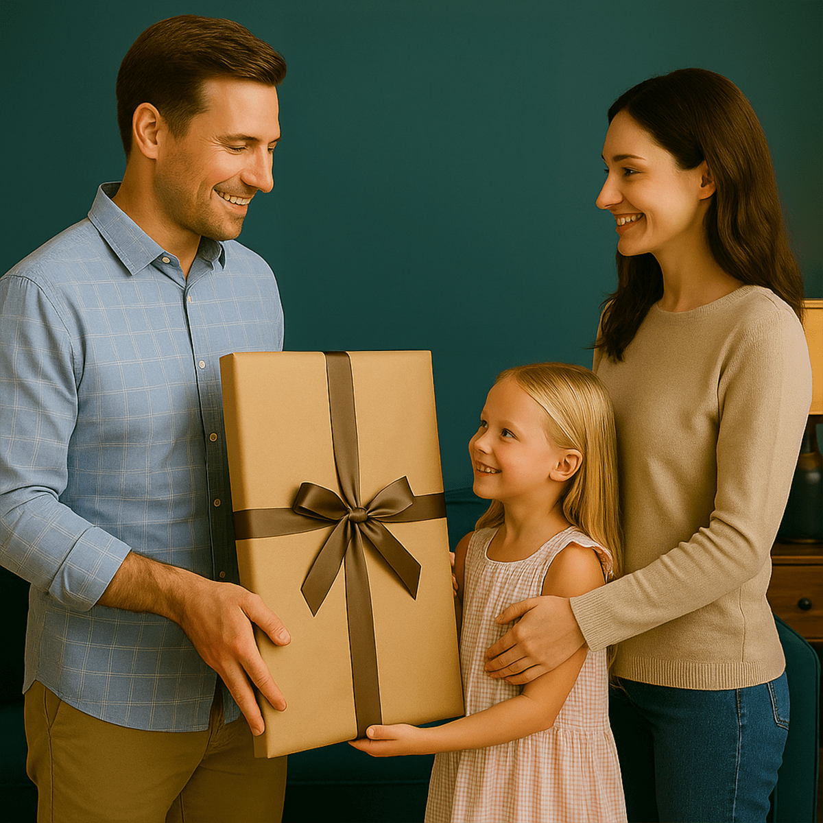 Tata i córka - obraz na płótnie z Twojego zdjęcia - Wymaluj Prezent