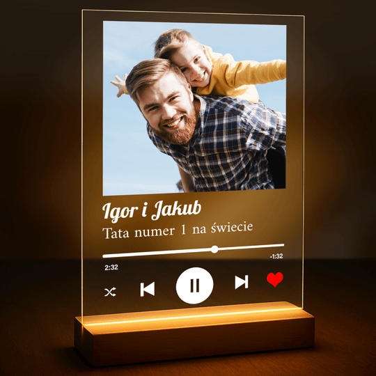 Tata numer 1 na świecie - druk na szkle z Twojego zdjęcia