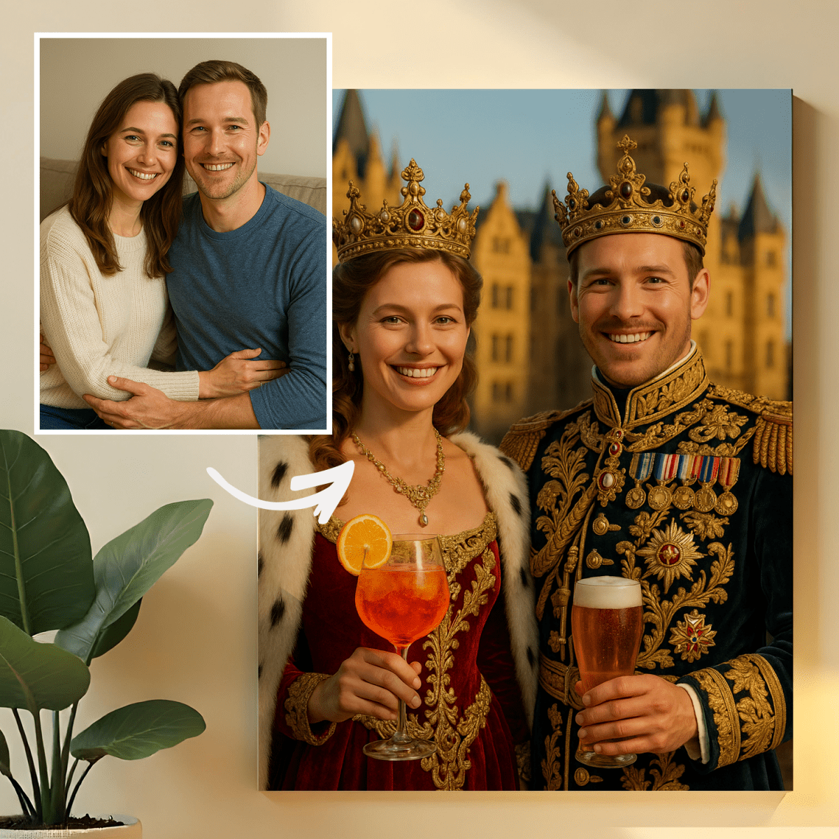 Image of Toast królewskiej pary - obraz na płótnie z Twojego zdjęcia - Wymaluj Prezent