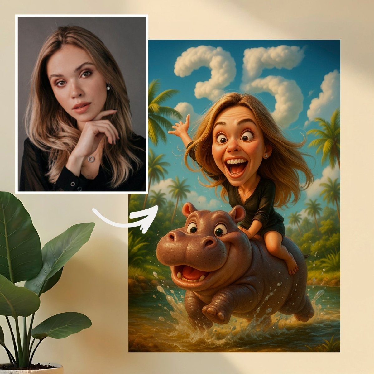 Image of Tropikalna przygoda na 35 urodziny - obraz na płótnie z Twojego zdjęcia - Wymaluj Prezent