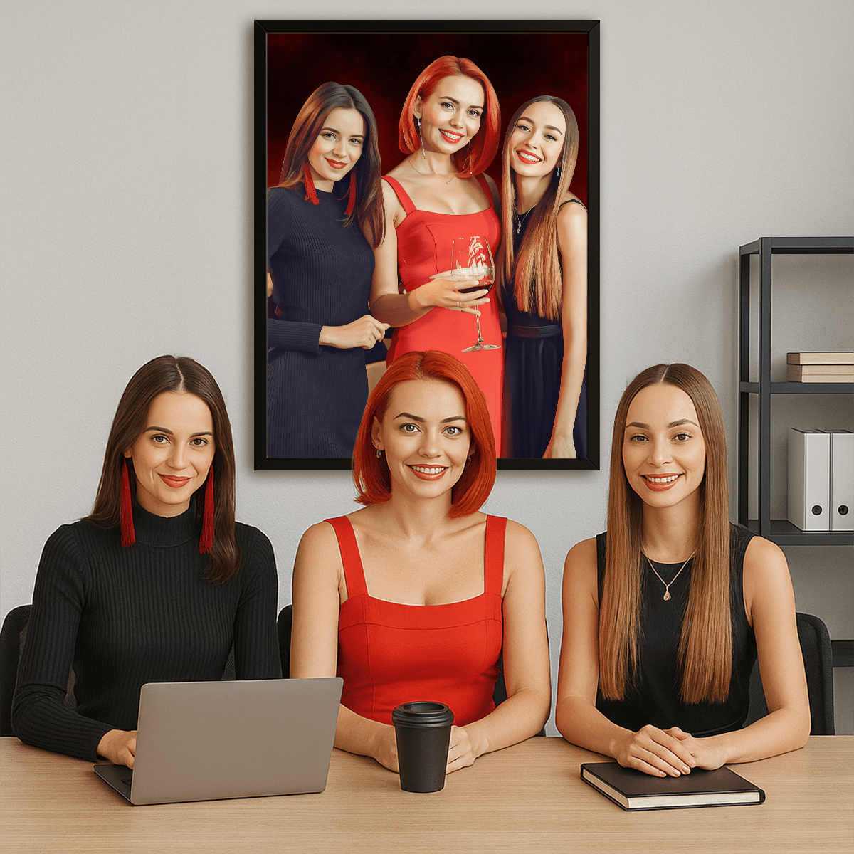 Trzy najlepsze przyjaciółki - obraz na płótnie z Twojego zdjęcia - Wymaluj Prezent