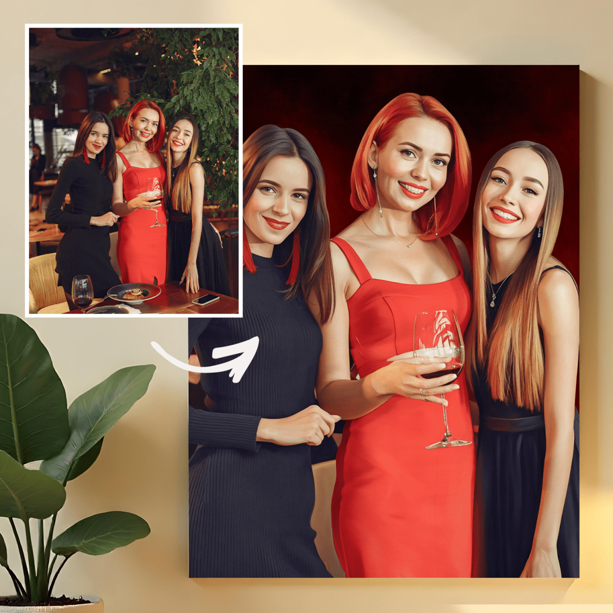 Image of Trzy najlepsze przyjaciółki - obraz na płótnie z Twojego zdjęcia - Wymaluj Prezent