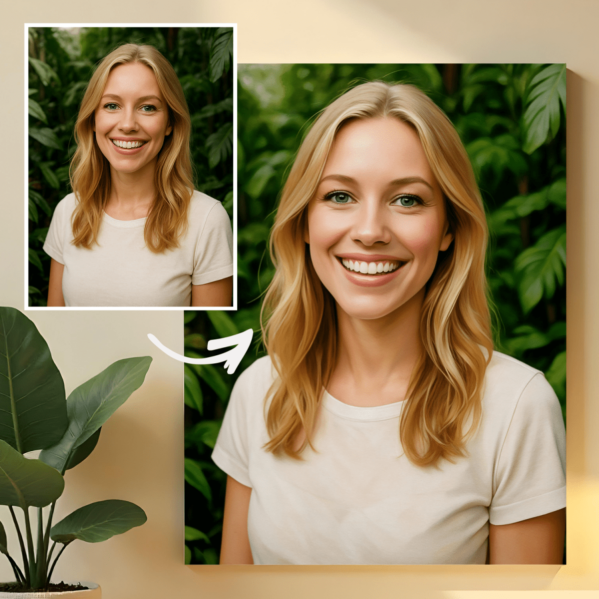 Image of Twój uśmiech - druk na szkle, portret z Twojego zdjęcia - Wymaluj Prezent