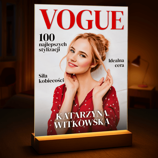 Twoja okładka magazynu - druk na szkle, portret z Twojego zdjęcia