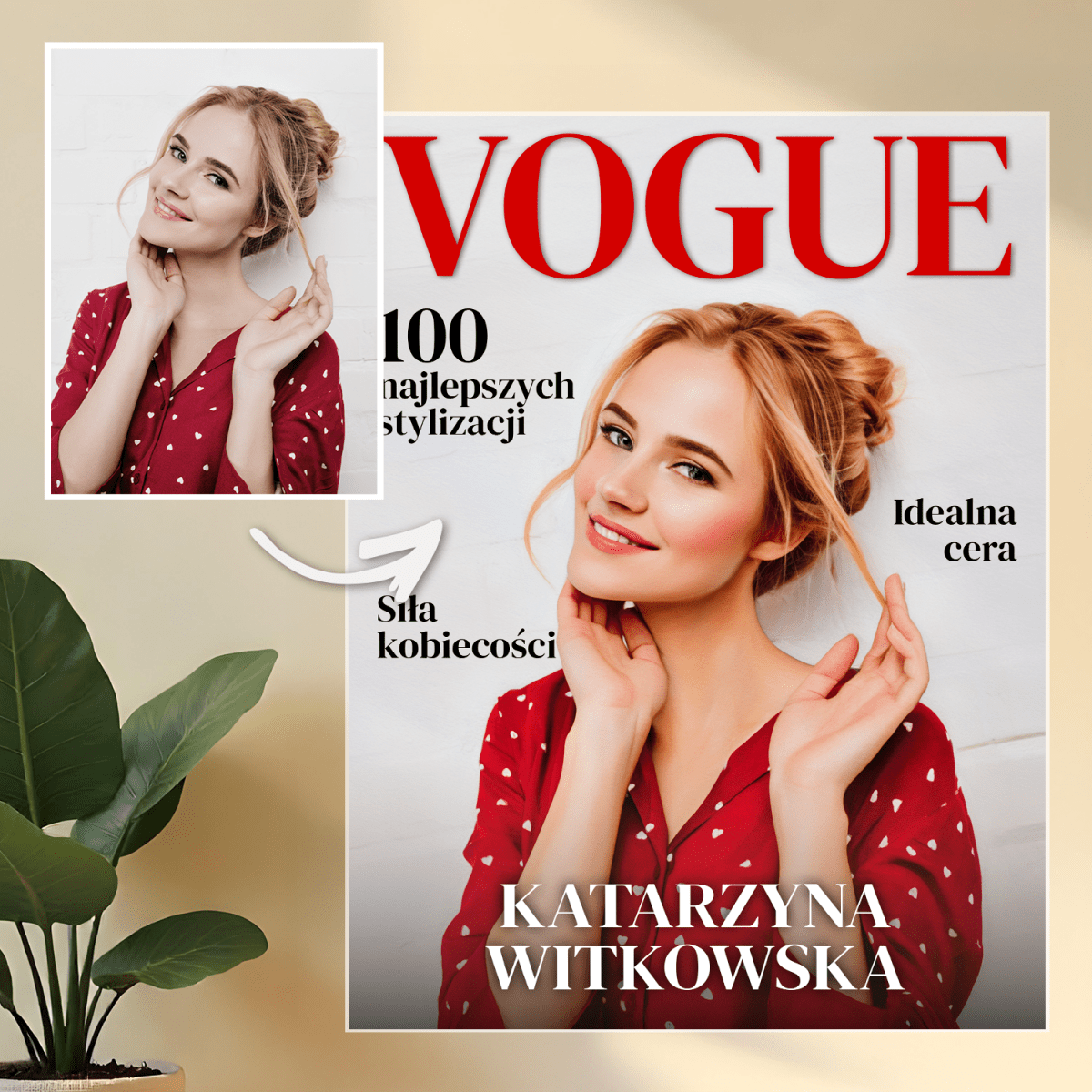 Twoja okładka magazynu - druk na szkle, portret z Twojego zdjęcia - Wymaluj Prezent