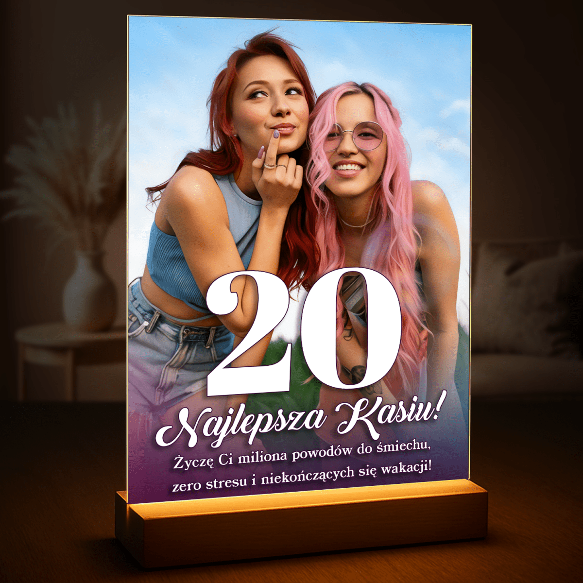 Image of Twoje 20 urodziny - druk na szkle, portret z Twojego zdjęcia - Wymaluj Prezent