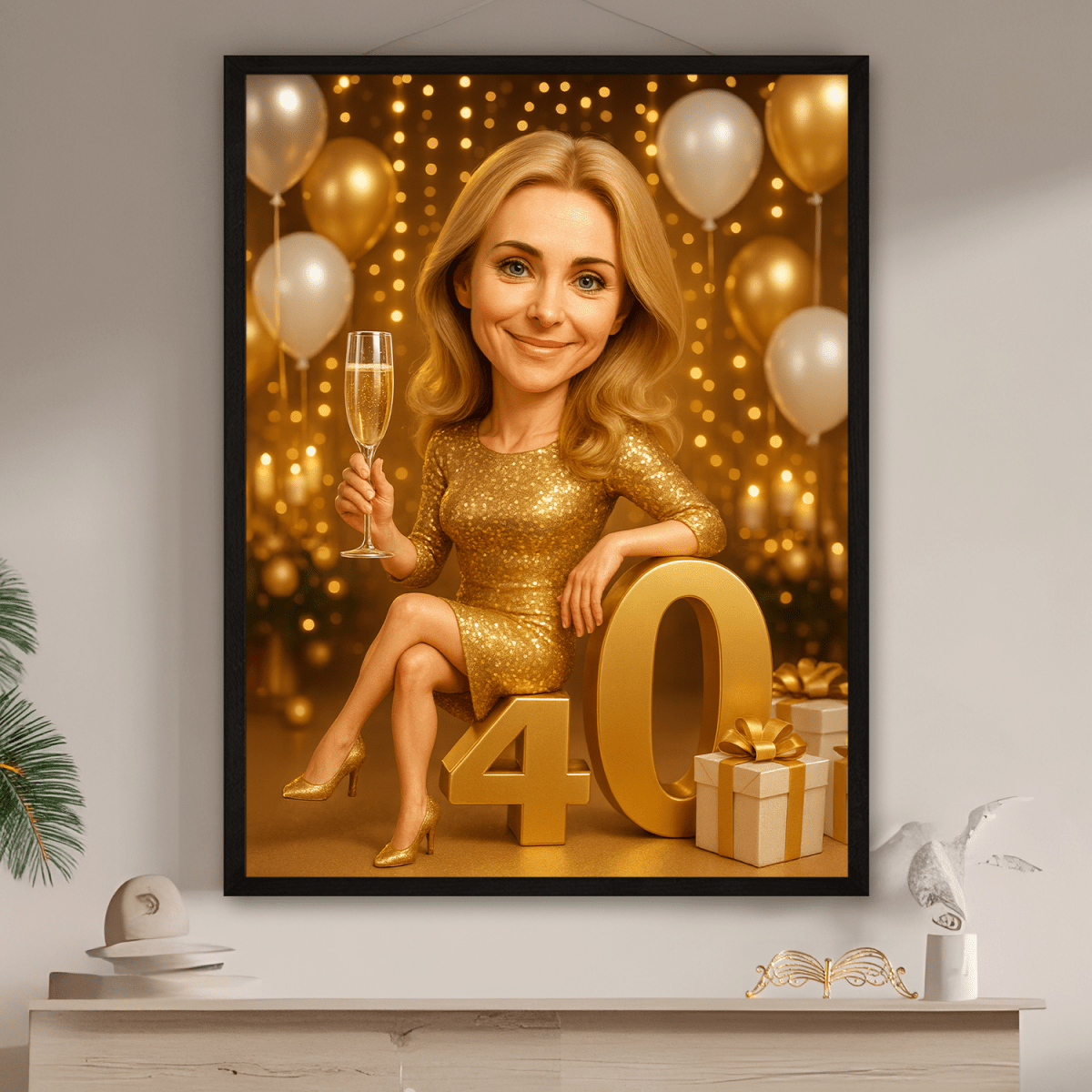 Urodzinowa karykatura na 40. - plakat z Twojego zdjęcia - Wymaluj Prezent