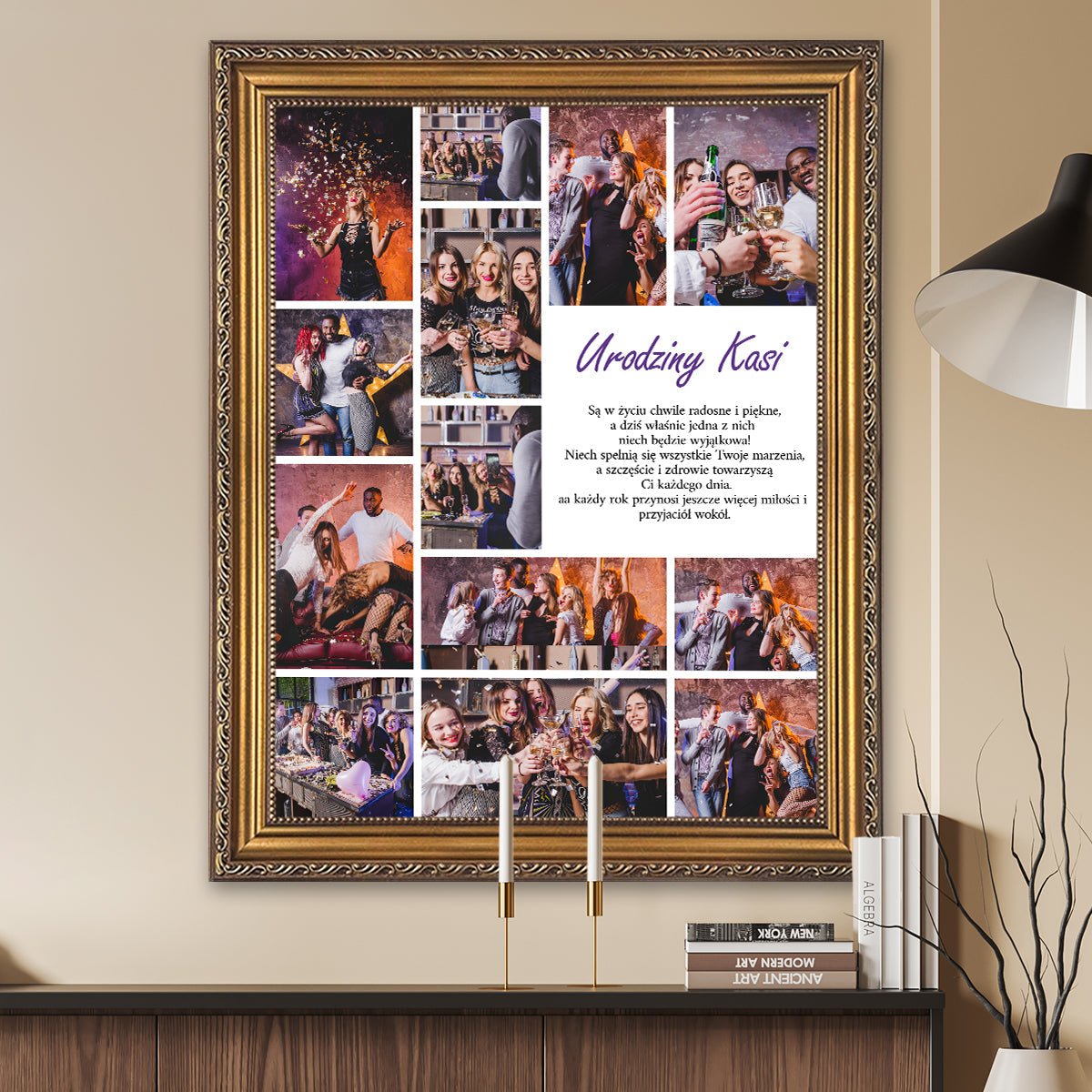 Image of Urodzinowe życzenia ze zdjęciami - kolaż na płótnie z Twojego zdjęcia - Wymaluj Prezent