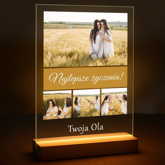 Urodzinowy kolaż dla przyjaciółki - druk na szkle z Twojego zdjęcia