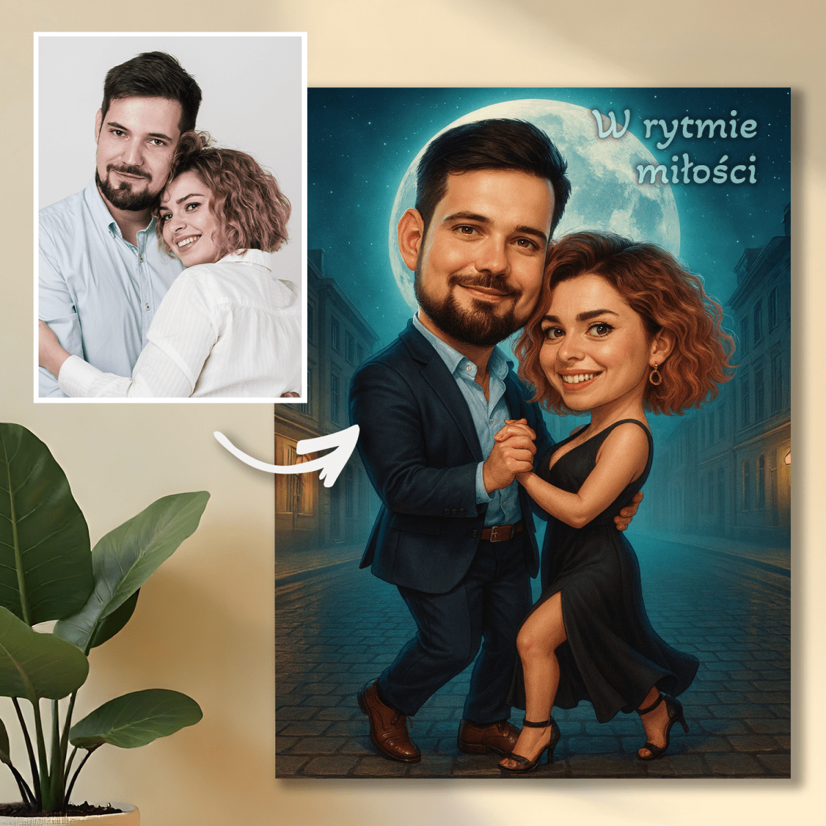 Image of W rytmie miłości - druk na szkle, portret z Twojego zdjęcia - Wymaluj Prezent