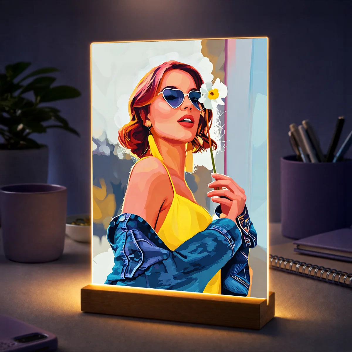 Prezent dla niej na urodziny – portret ze zdjęcia na szkle w stylu pop art