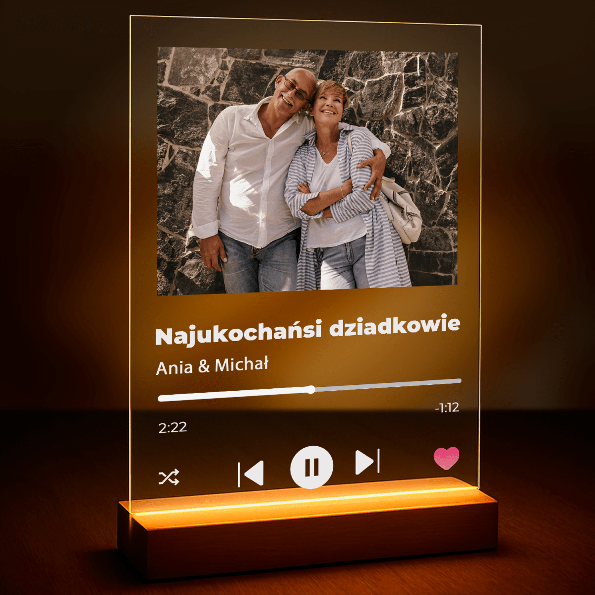 Image of Wspaniali dziadkowie - druk na szkle z Twojego zdjęcia - Wymaluj Prezent