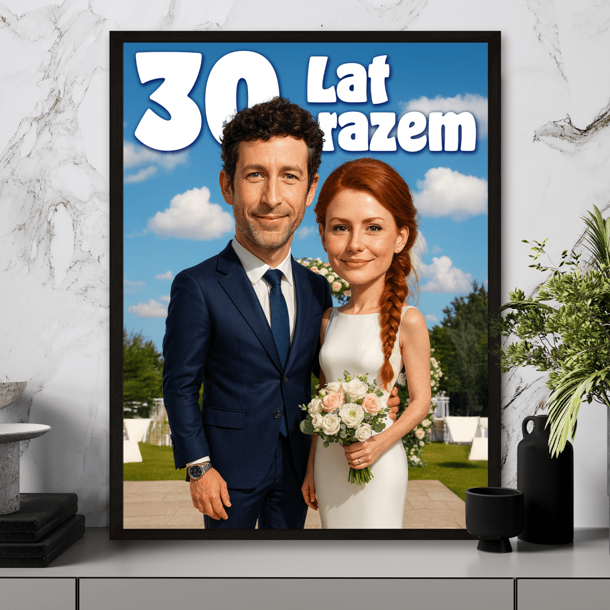 Wspólna karykatura na 30 rocznicę - plakat z Twojego zdjęcia - Wymaluj Prezent