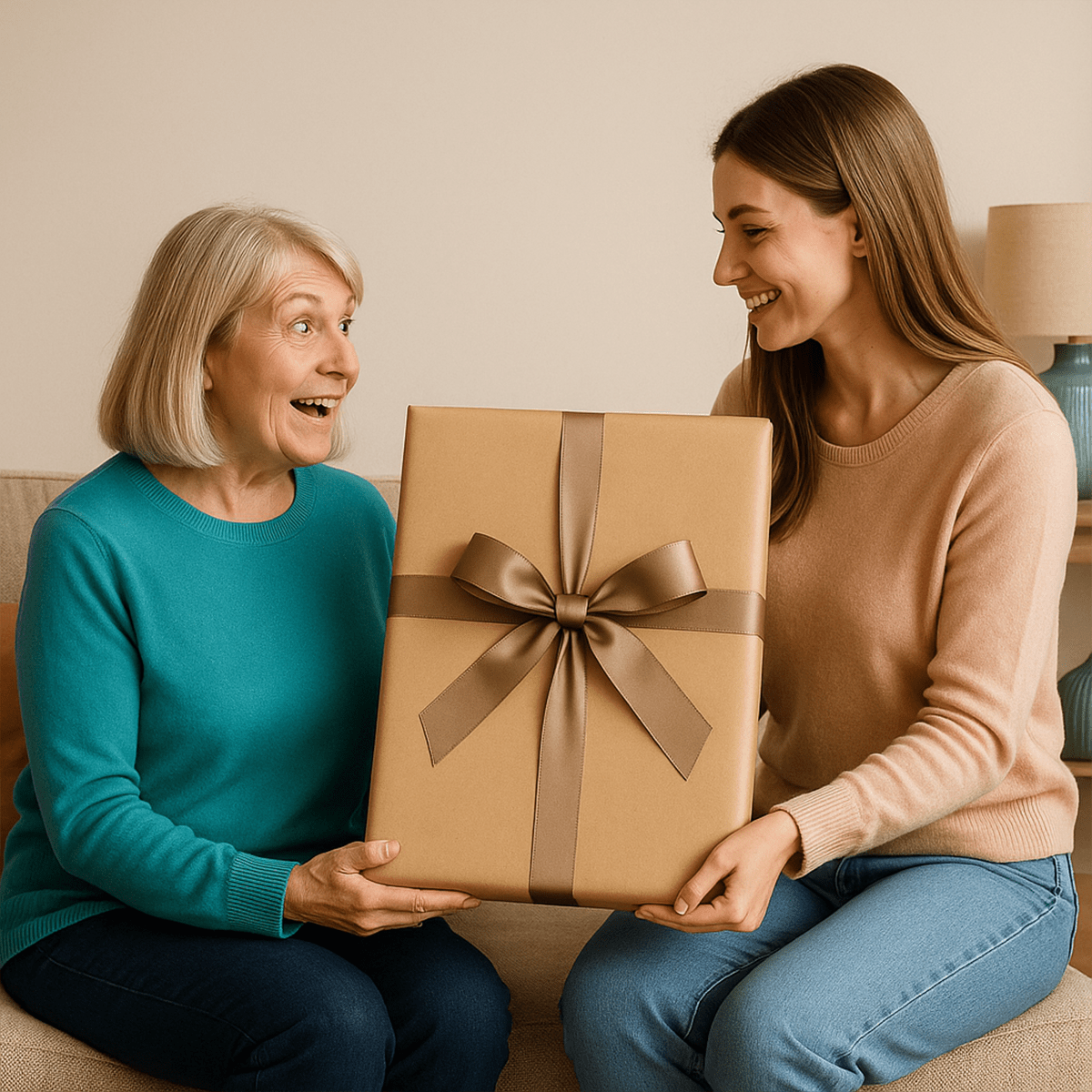 Wspólny portret matki i córki - obraz na płótnie z Twojego zdjęcia - Wymaluj Prezent