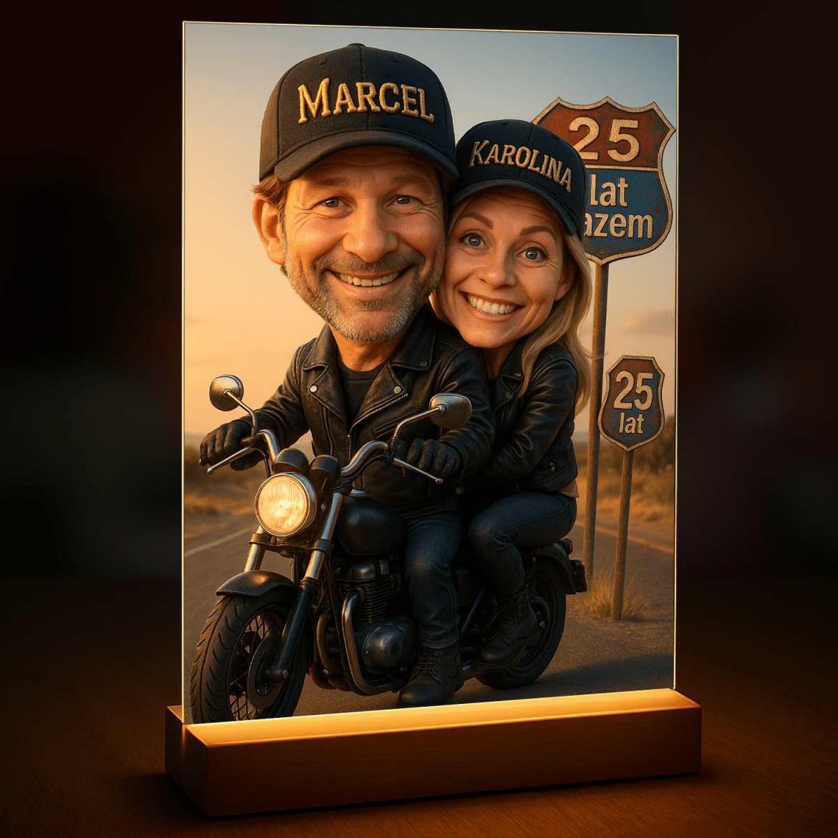 Wspólny portret na 25 rocznicę - druk na szkle, portret z Twojego zdjęcia - Wymaluj Prezent