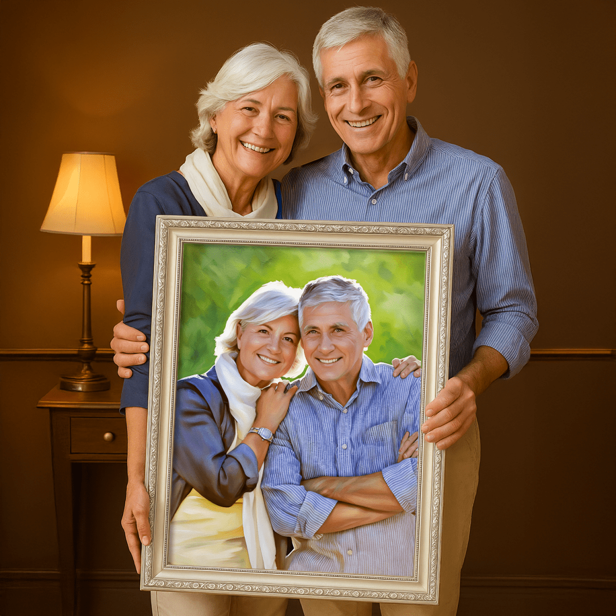 Image of Wspólny portret pary - obraz na płótnie z Twojego zdjęcia - Wymaluj Prezent