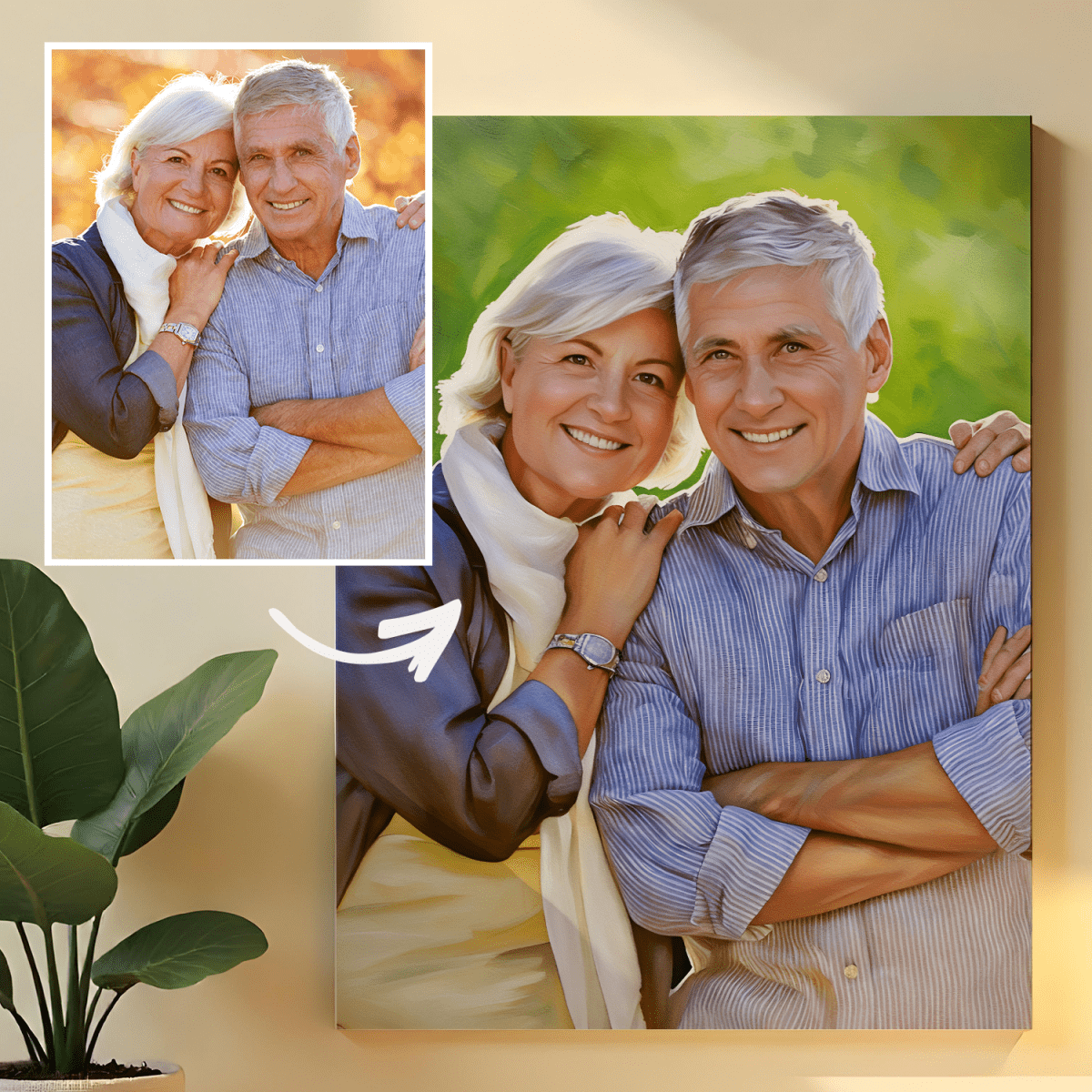 Image of Wspólny portret pary - obraz na płótnie z Twojego zdjęcia - Wymaluj Prezent