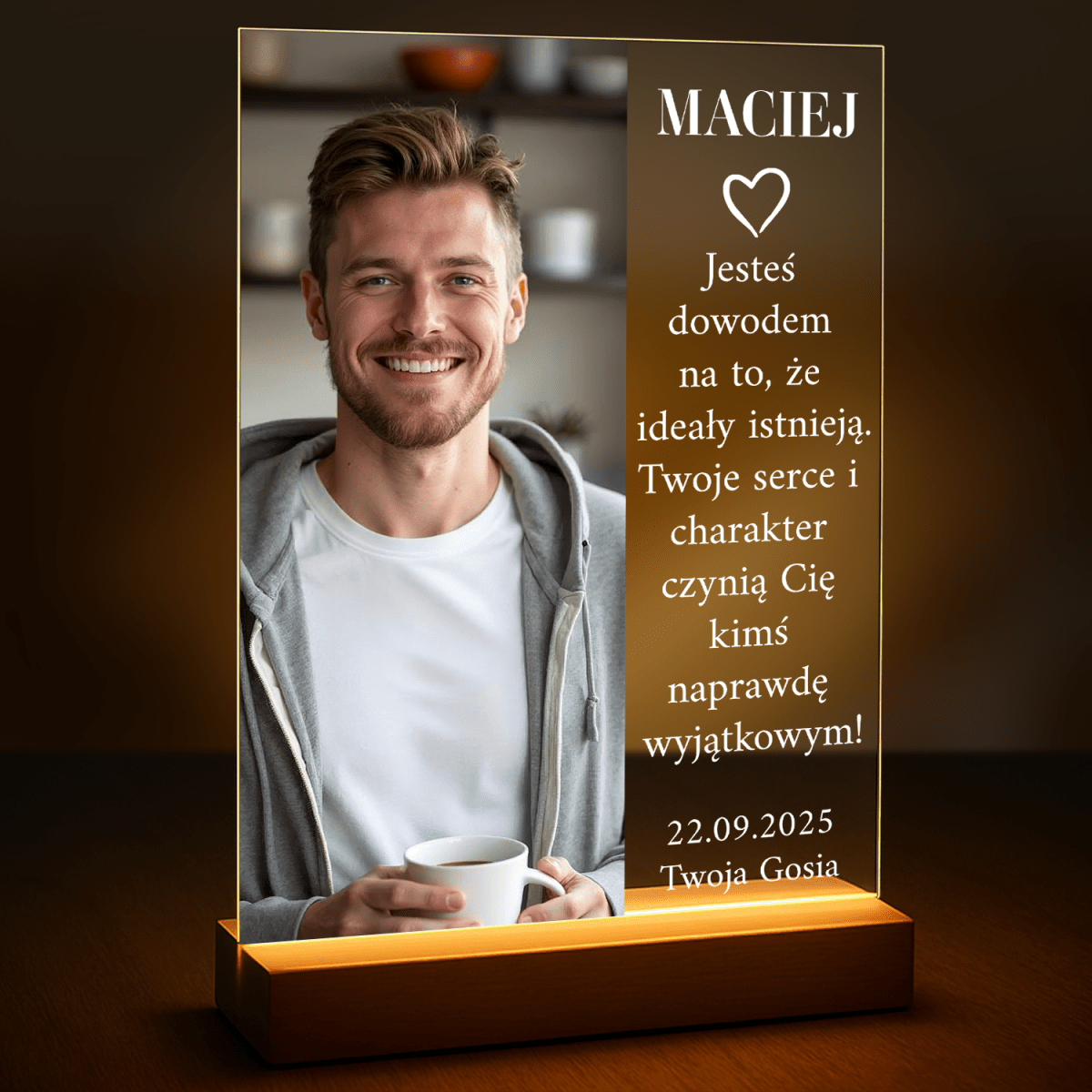 Image of Wyjątkowy mężczyzna - druk na szkle z Twojego zdjęcia - Wymaluj Prezent