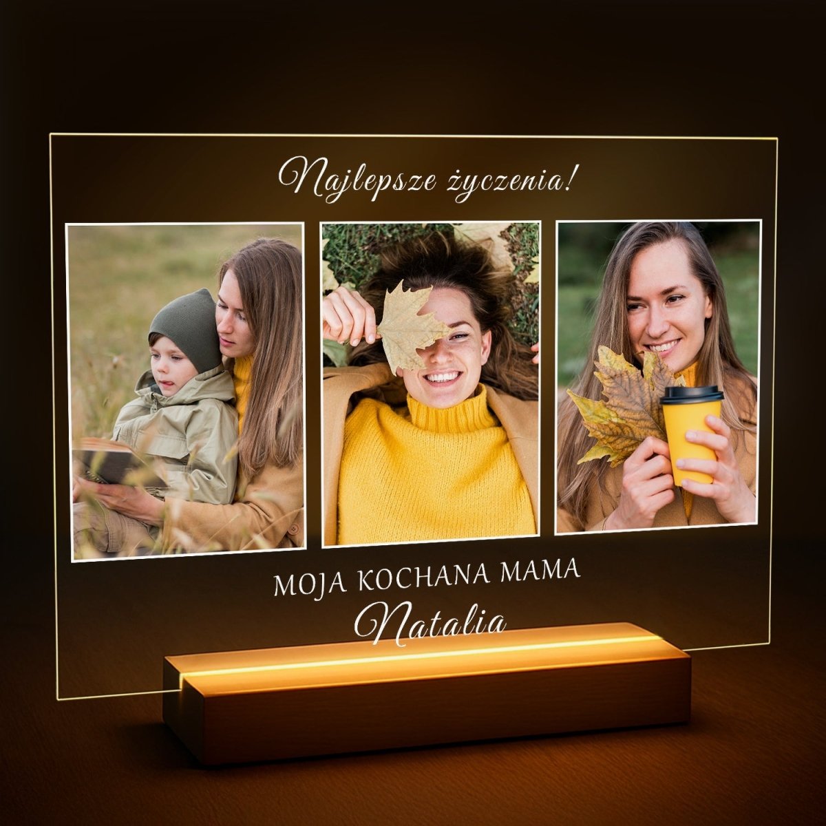 Z najlepszymi życzeniami dla mamy - druk na szkle z Twojego zdjęcia - Wymaluj Prezent